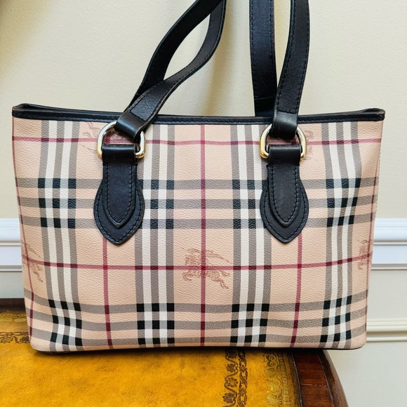 Burberry Regent Haymarket Check Tote Bag Made in Italy - Picture 3 of 16